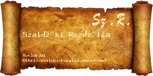 Szalóki Rozália névjegykártya